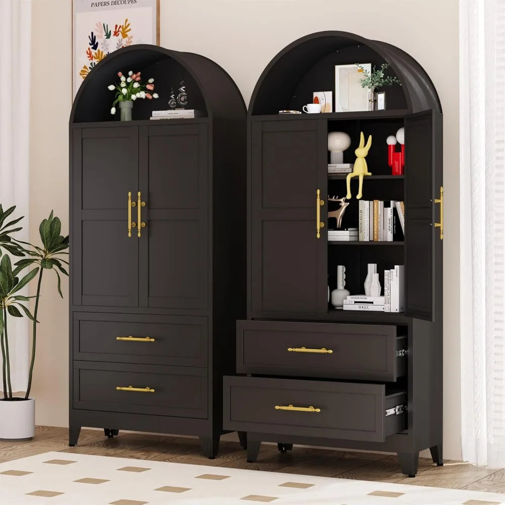 73" H Metal Tall Arched Pantry Cabinet - Loft&Timber