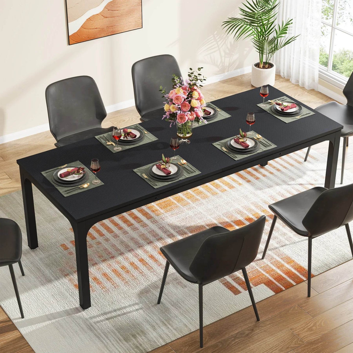 Tribesigns Dining Table for 6-8 People, 200cm - Loft&Timber