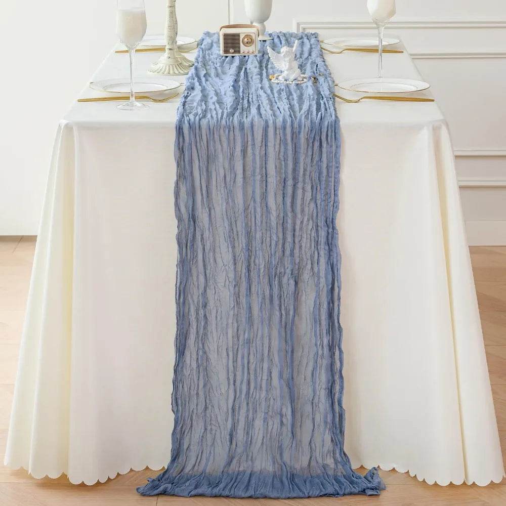 1 Pack Blue Cheesecloth Table Runner - Loft&Timber