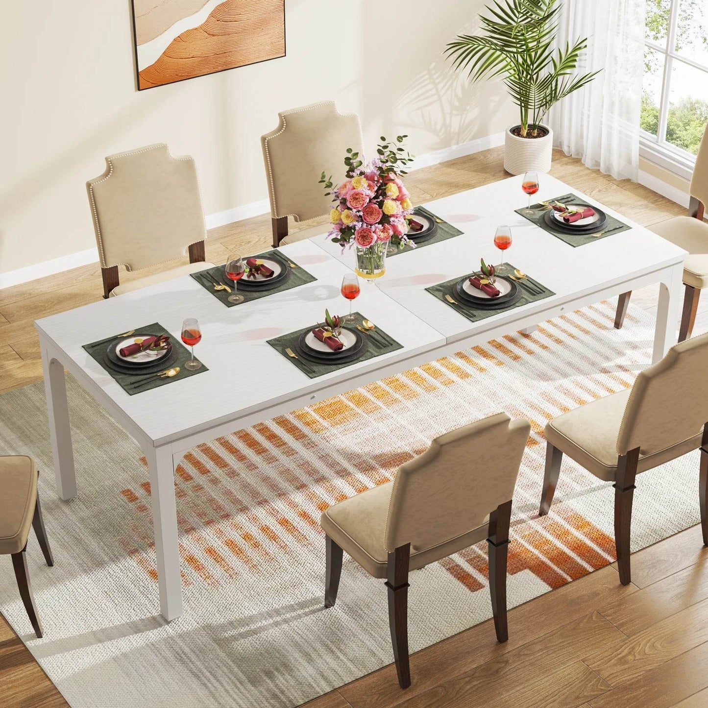 Tribesigns Dining Table for 6-8 People, 200cm - Loft&Timber