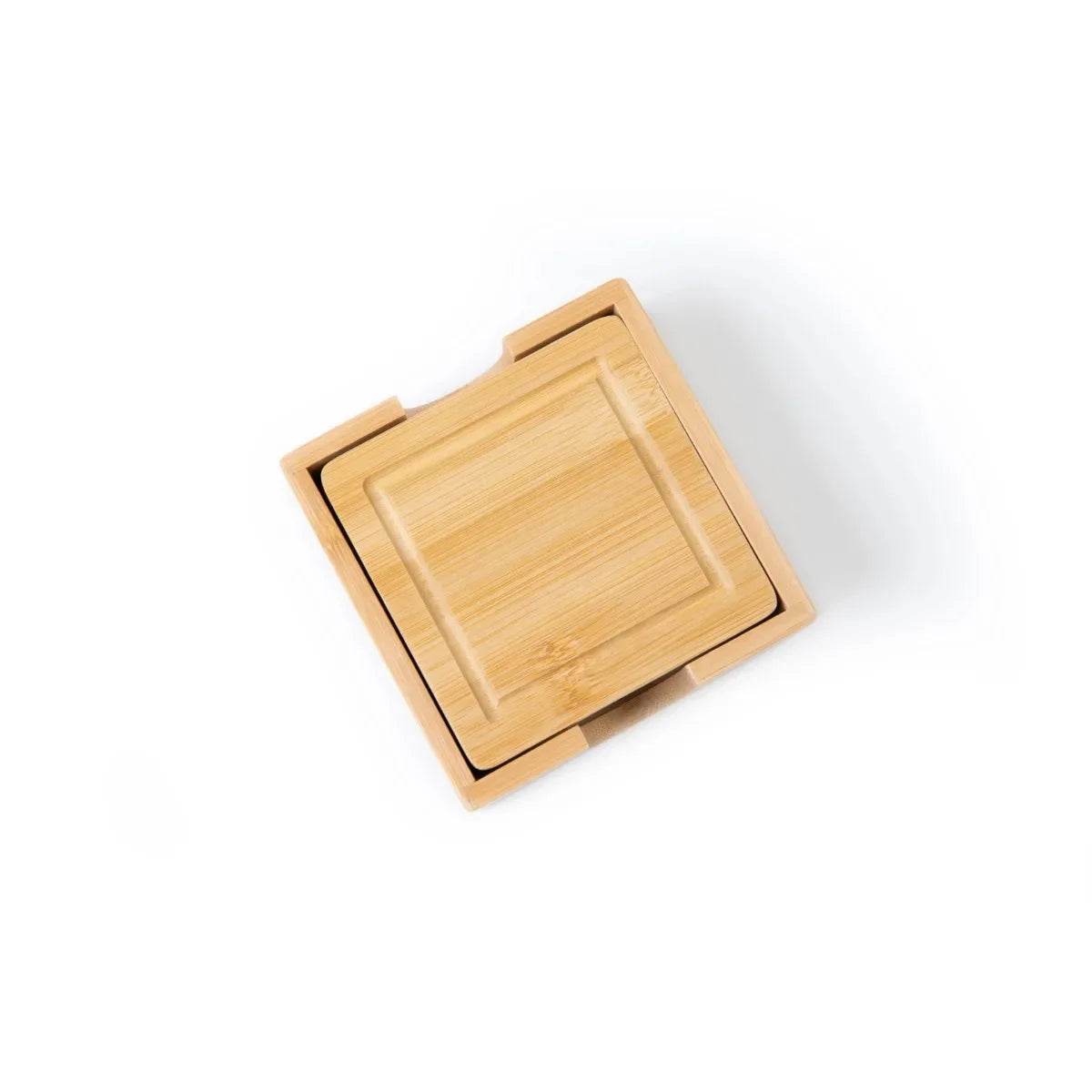 Pack of 3 Natural bamboo coasters with cork - Loft&Timber