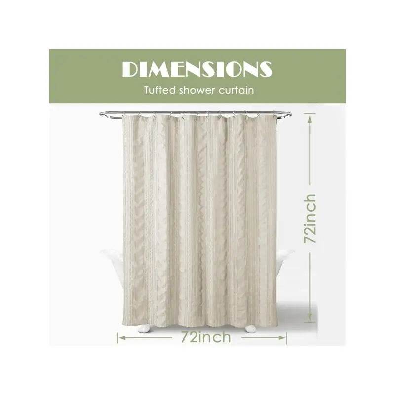 Striped Tufted Shower Curtain, 72x72 Inch - Loft&Timber