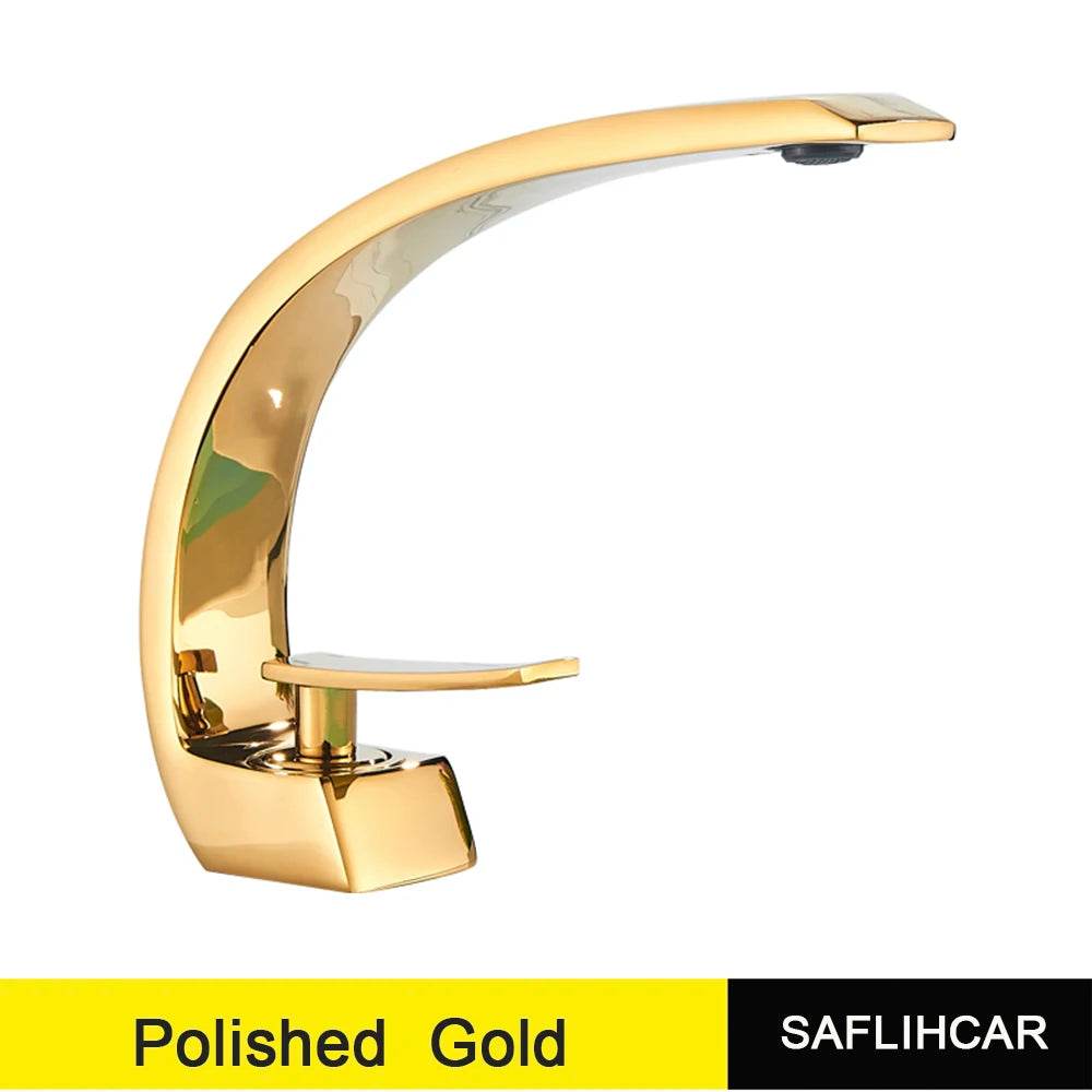 Polished Golden Bathroom Faucet - Loft&Timber