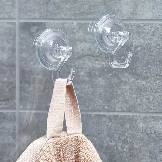 Suction Cup Bathroom Hooks Set of 2 Clear - Loft&Timber