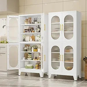 73" H Metal Tall Arched Pantry Cabinet - Loft&Timber