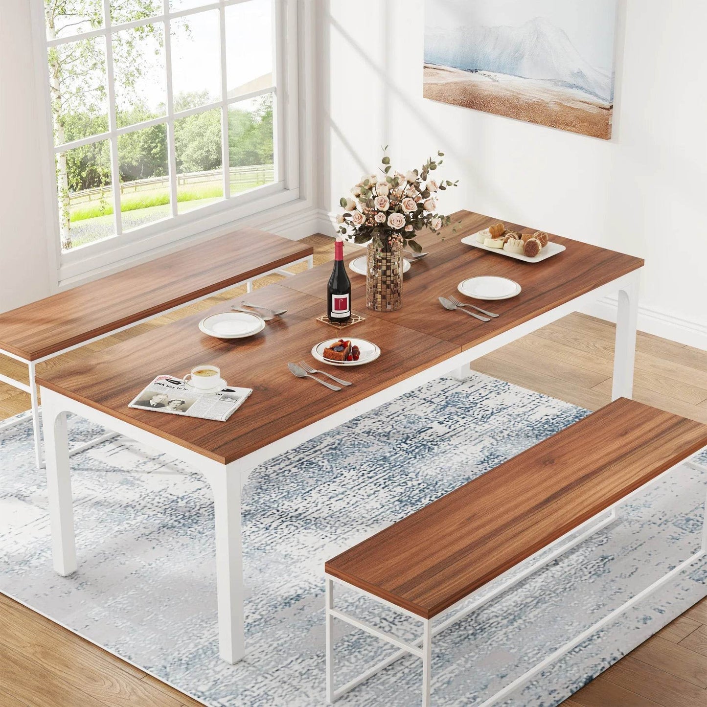 Tribesigns Dining Table for 6-8 People, 200cm - Loft&Timber