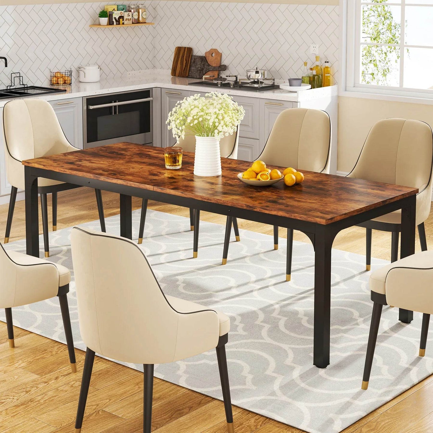 Tribesigns Dining Table for 6-8 People, 200cm - Loft&Timber
