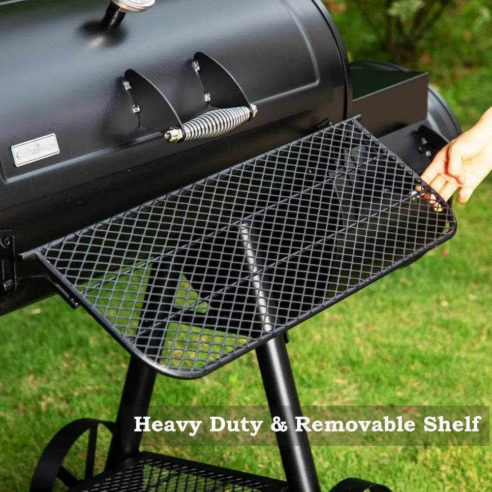 Heavy-Duty Charcoal Smoker Grills Extra Large Outdoor BBQ Gill with Offset Smoker, 941 SQ.IN. Cooking Area with Warming Tray - Loft&Timber
