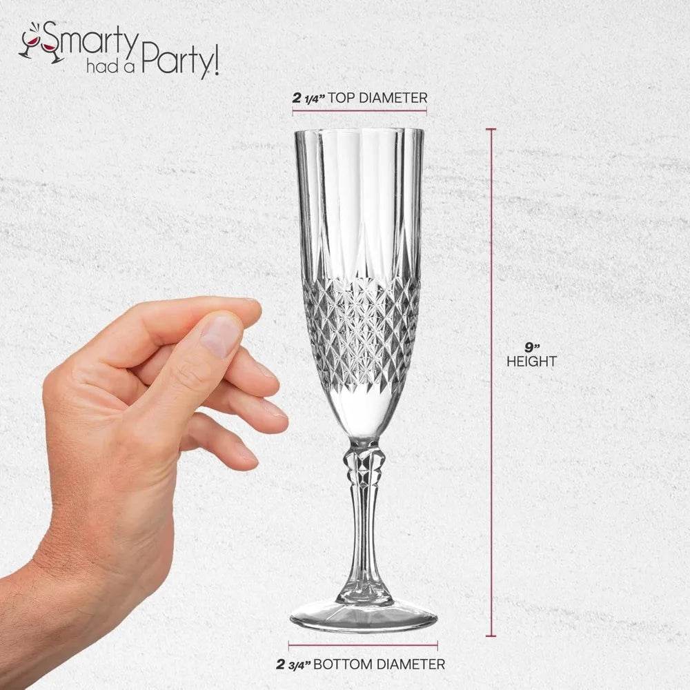 Disposable Plastic Champagne Flutes, Clear 8 oz Capacity - Loft&Timber