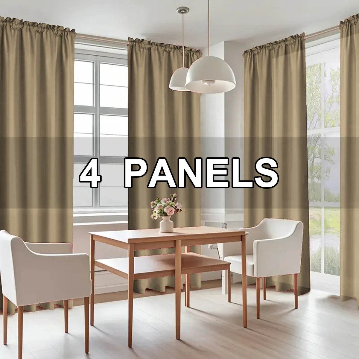 4pcs Light Filtering Curtains - Elegant Colour Fade-Resistant Polyester with Rod Pocket Design - Loft&Timber