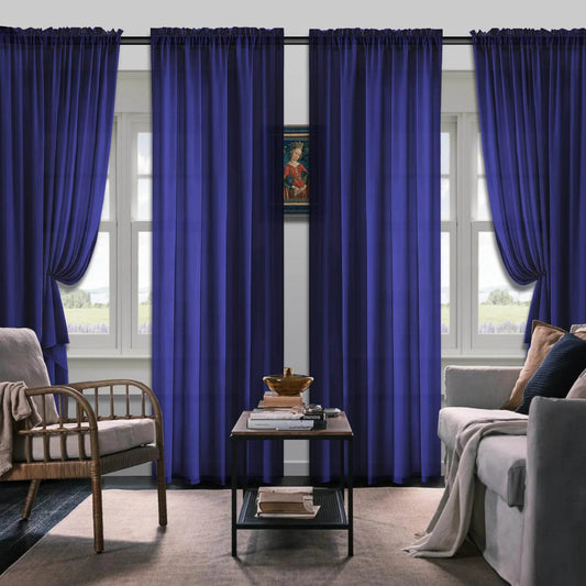 Set Of 4 Curtains, Solid Color Simple Rod Pocket Blackout Curtains - Loft&Timber