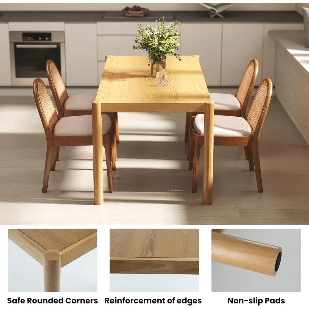 Modern Rectangular Dining Table, 64.5'' - Loft&Timber
