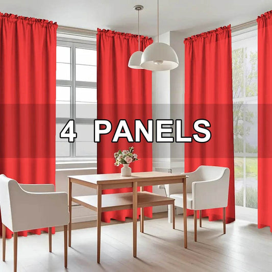 4pcs Light Filtering Curtains - Elegant Colour Fade-Resistant Polyester with Rod Pocket Design - Loft&Timber
