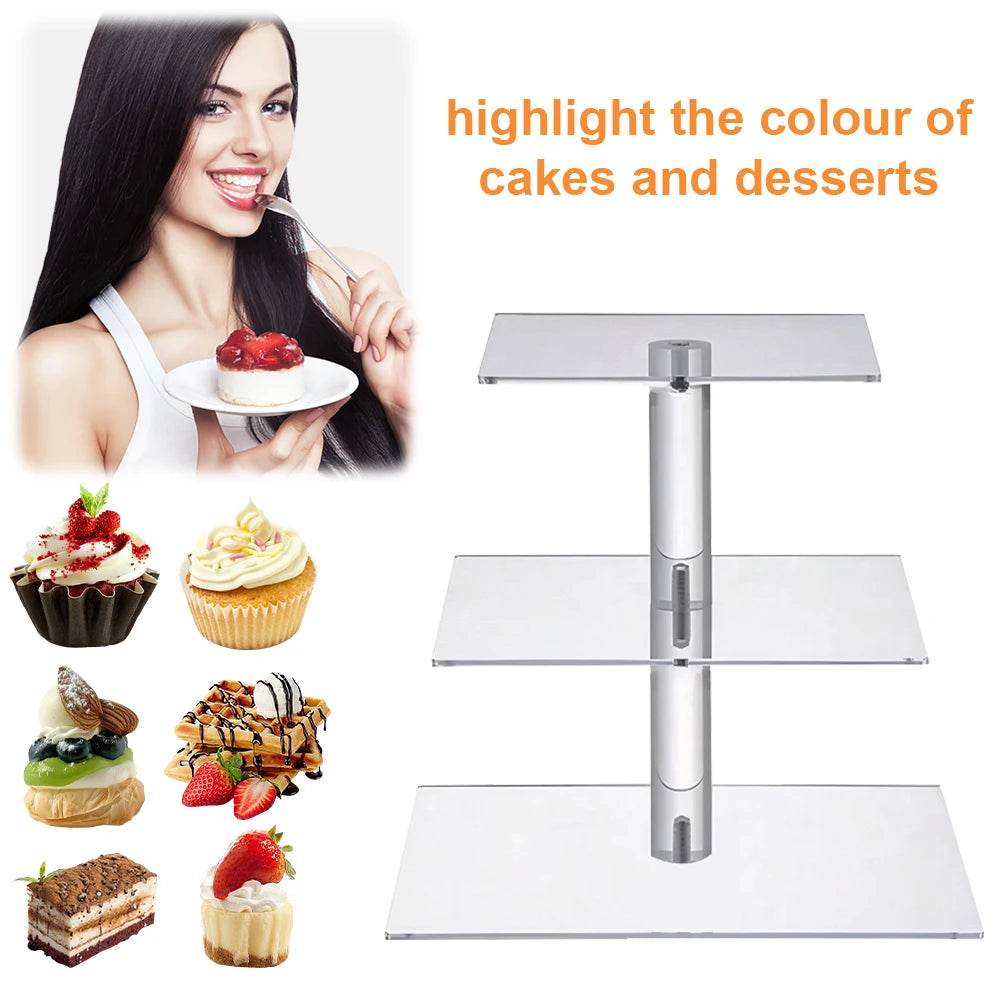 3/4 Tier Acrylic Cupcake Display Stand - Loft&Timber