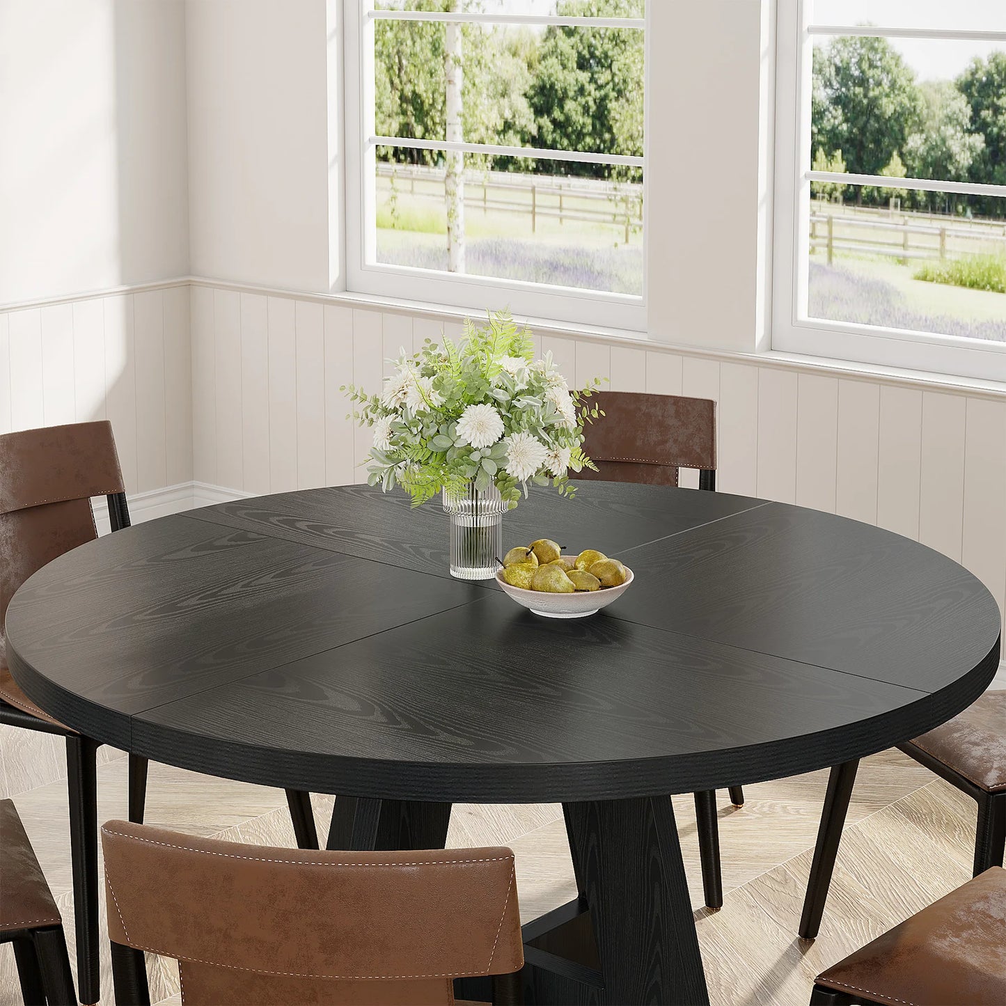 Tribesigns Round Dining Table for 4, 47" - Loft&Timber