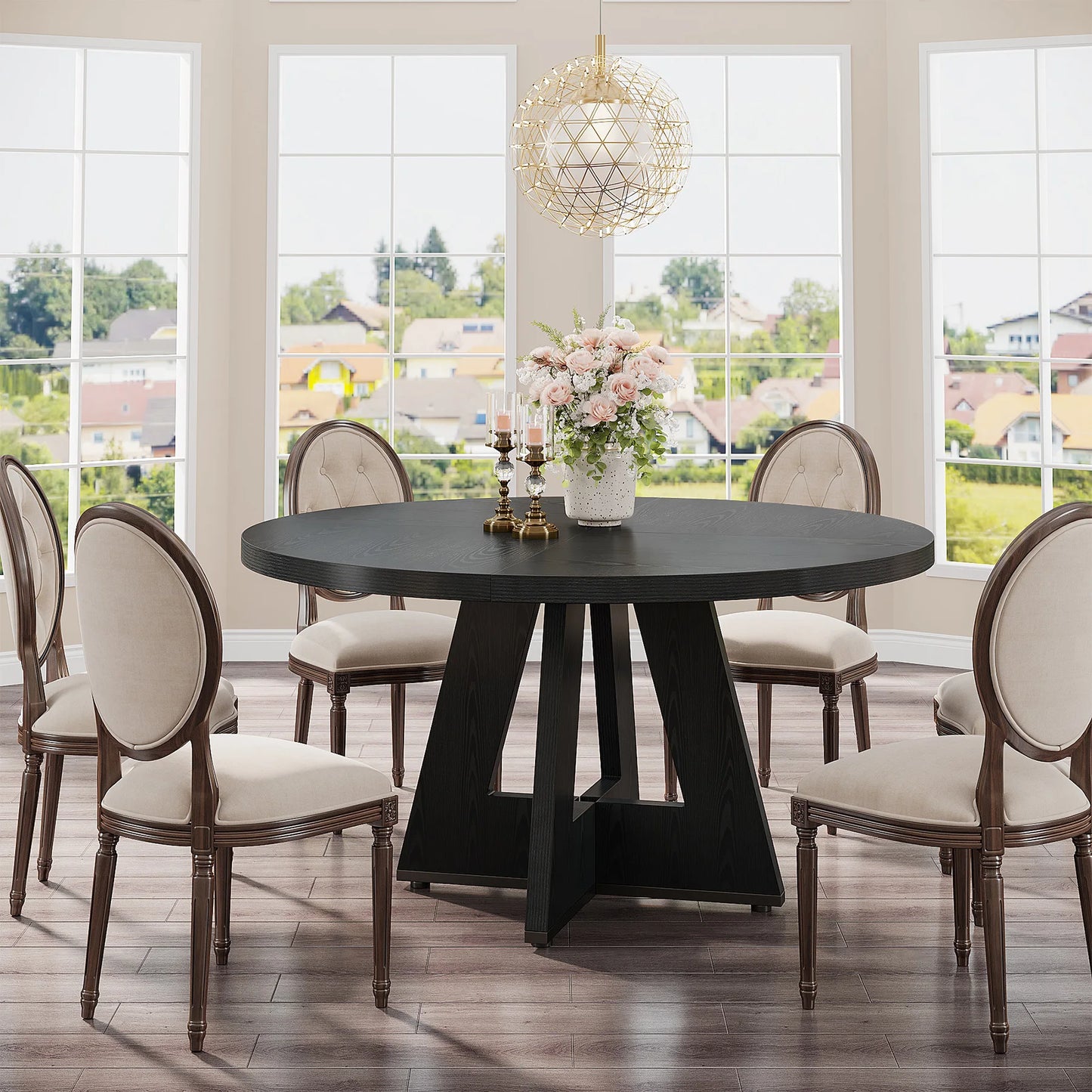 Tribesigns Round Dining Table for 4, 47" - Loft&Timber