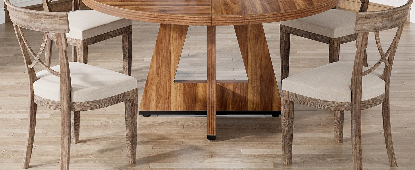 Tribesigns Round Dining Table for 4, 47" - Loft&Timber