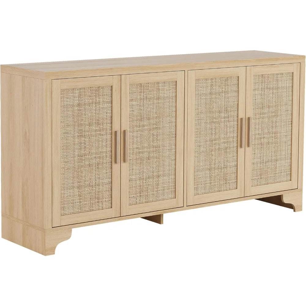 Natural Rattan Sideboard Buffet Cabinet with Storage - Loft&Timber
