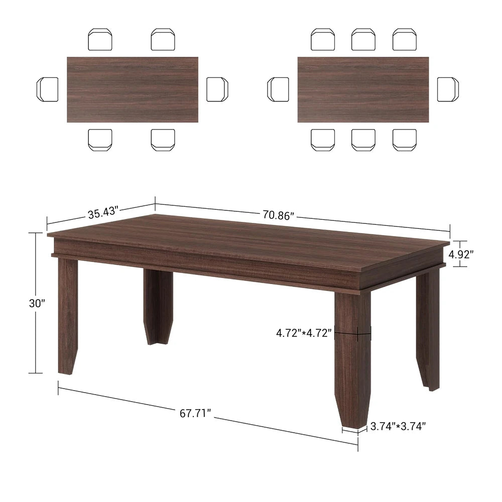 70" Farmhouse Dining Table Only - Loft&Timber