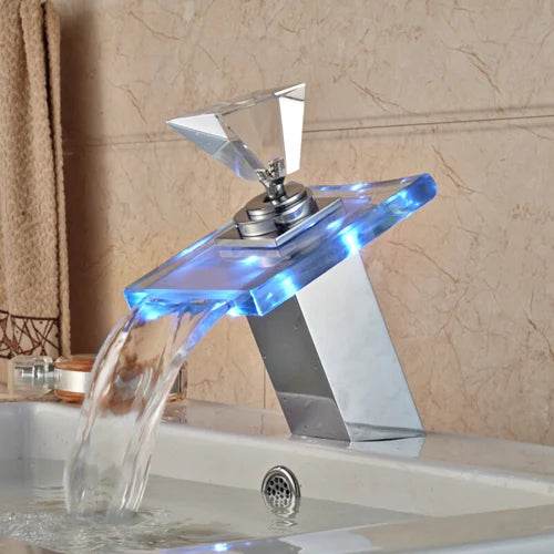 Luxury LED Color Changing Waterfall Basin Sink Faucet - Loft&Timber