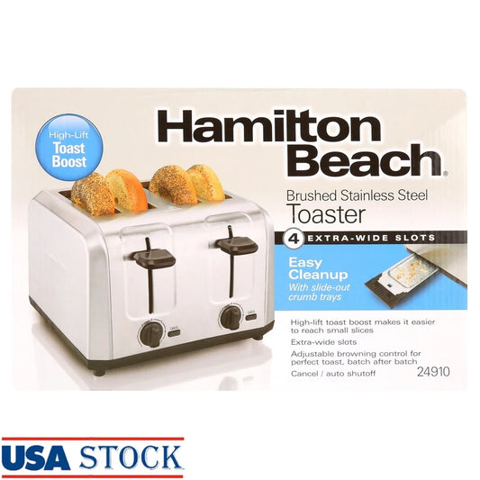 Brushed Stainless Steel 4 Slice Toaster