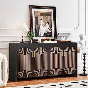 Fluted Sideboard Cabinet with Storage with Adjustable Shelves - Loft&Timber