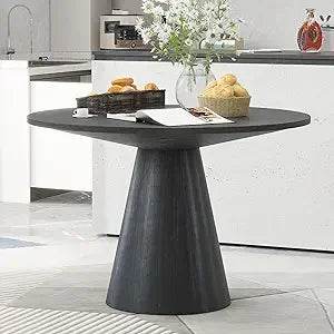 Round Dining Table, Retro Style Wooden Round Dining Table - Loft&Timber