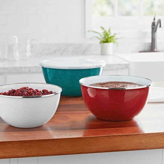 6 Piece Enamel Steel Mixing Bowls Set - Loft&Timber