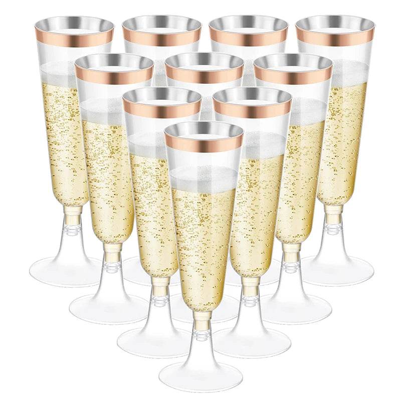5pcs 5OZ Champagne Cup Disposable Plastic Flutes - Loft&Timber