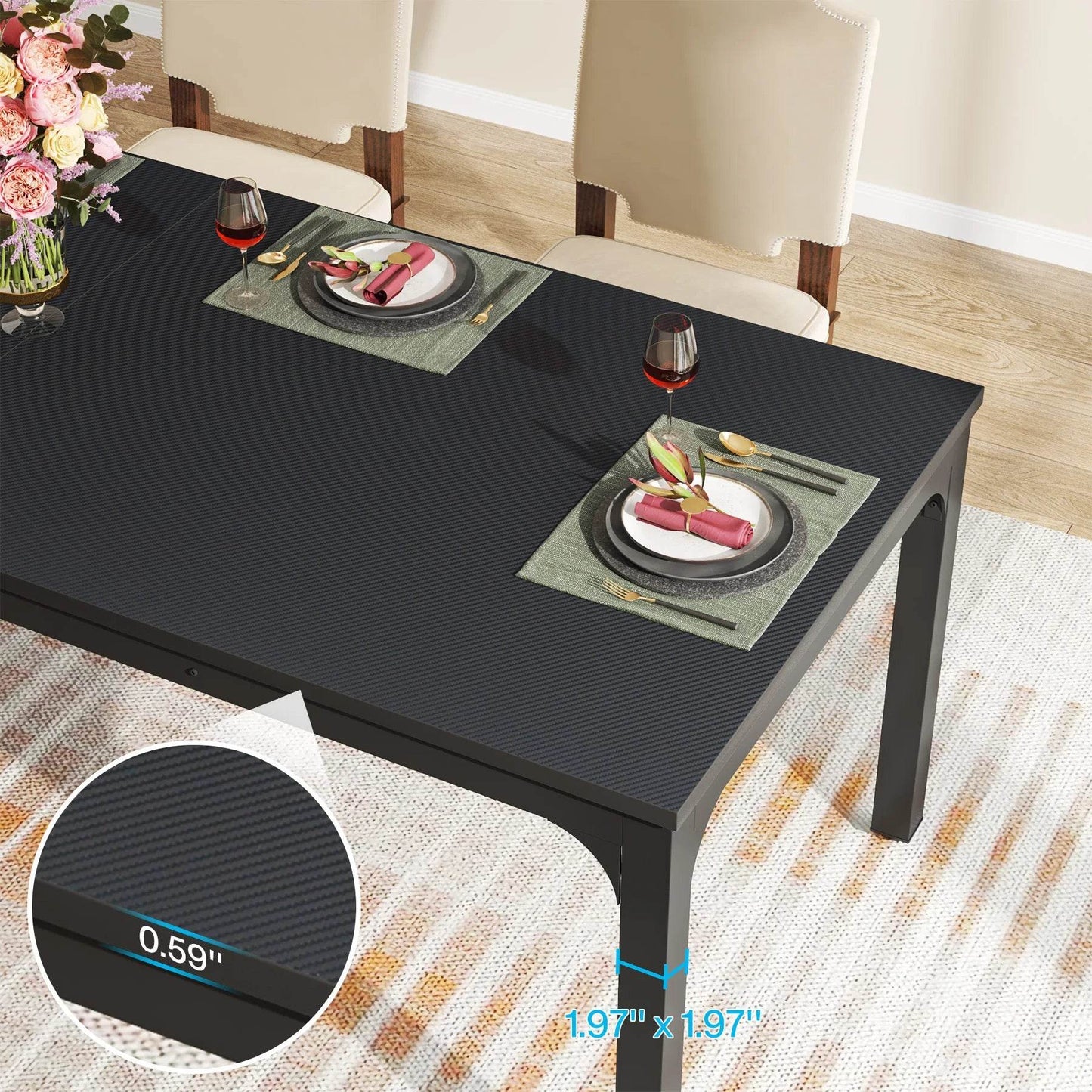 Tribesigns Dining Table for 6-8 People, 200cm - Loft&Timber