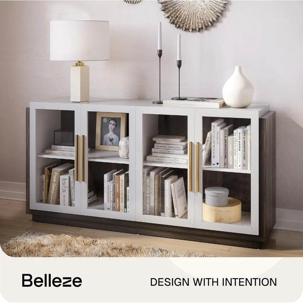Sideboard Cabinet, Modern Wood & Glass - Loft&Timber
