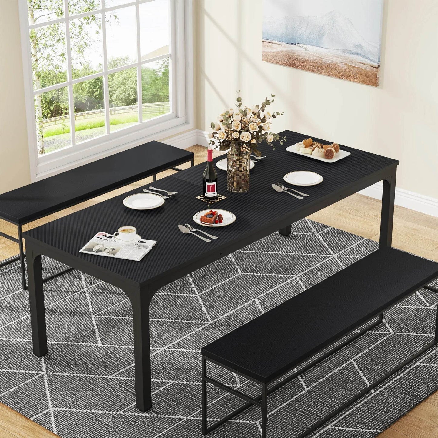 Tribesigns Dining Table for 6-8 People, 200cm - Loft&Timber