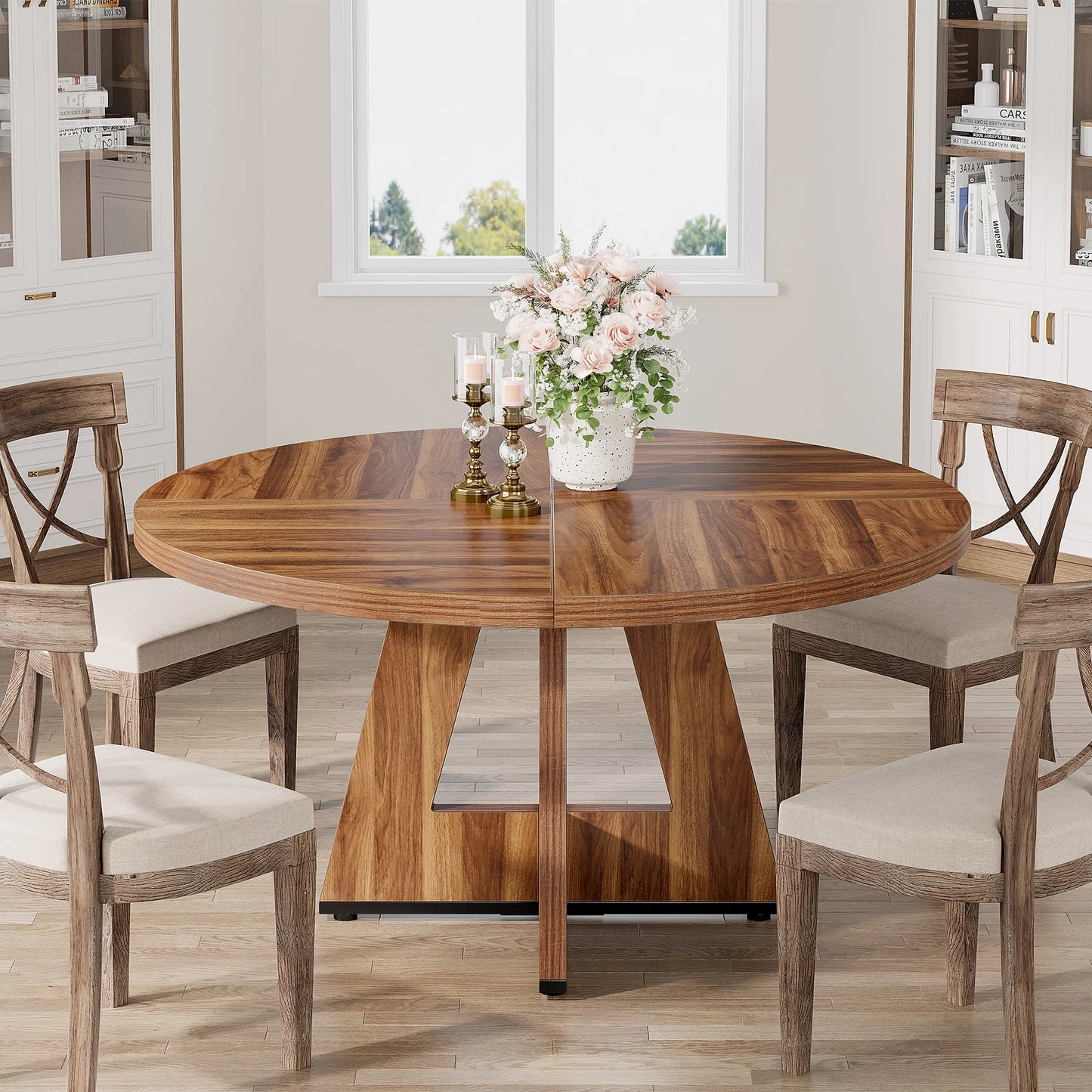 Tribesigns Round Dining Table for 4, 47" - Loft&Timber