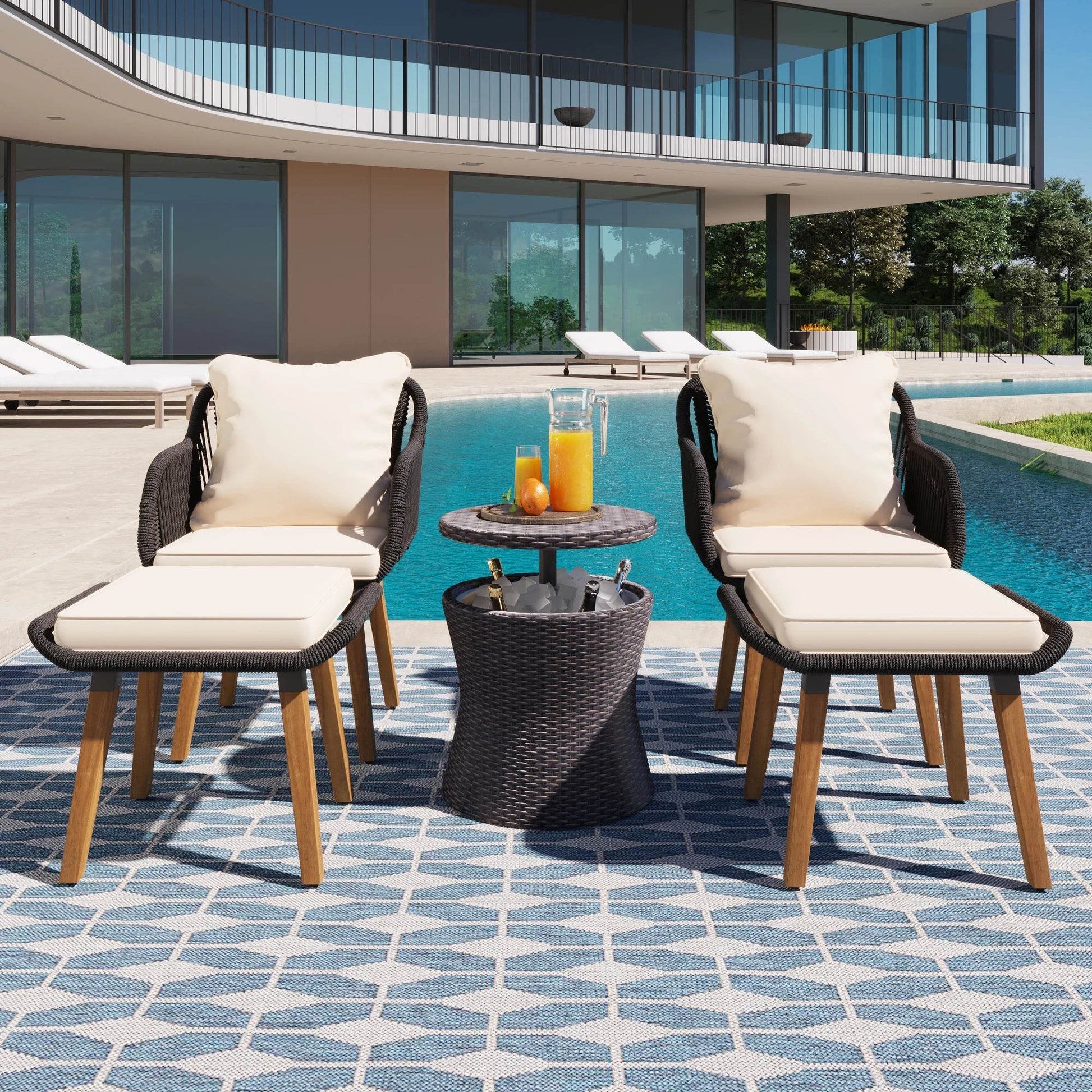 5 Pieces Outdoor Patio Furniture Set - Loft&Timber