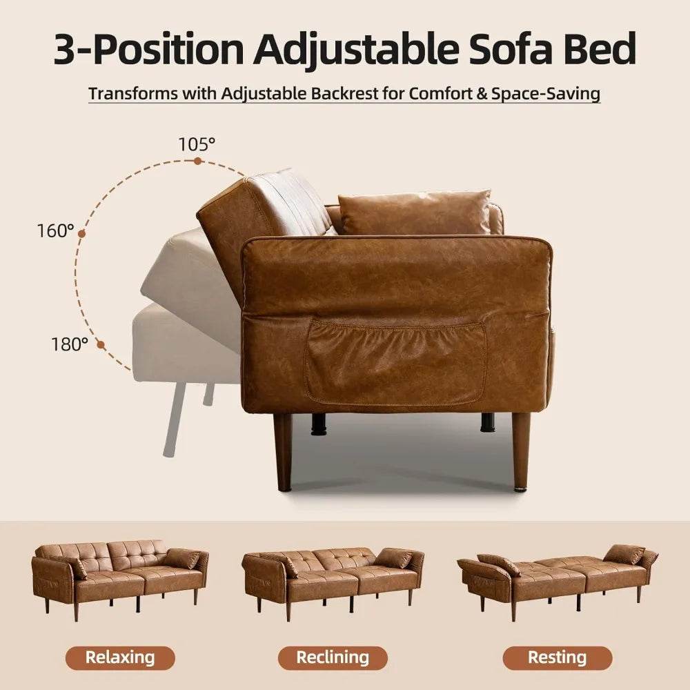 85” Futon Sofa Bed, Sleeper Sofar - Loft&Timber