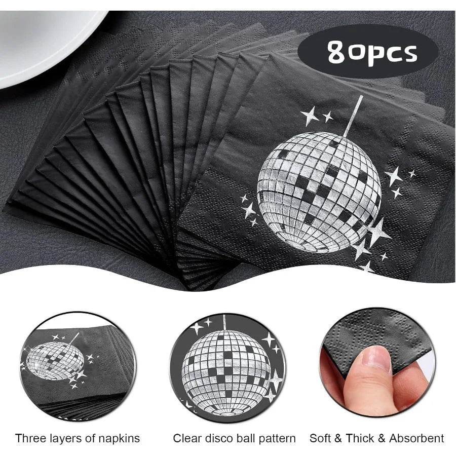 80 Pack Disco Cocktail napkins - Loft&Timber
