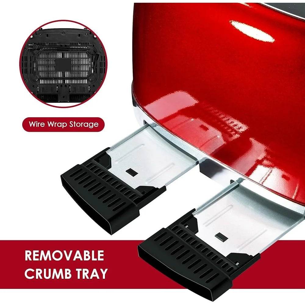 4 Slice Toaster Retro Stainless Steel