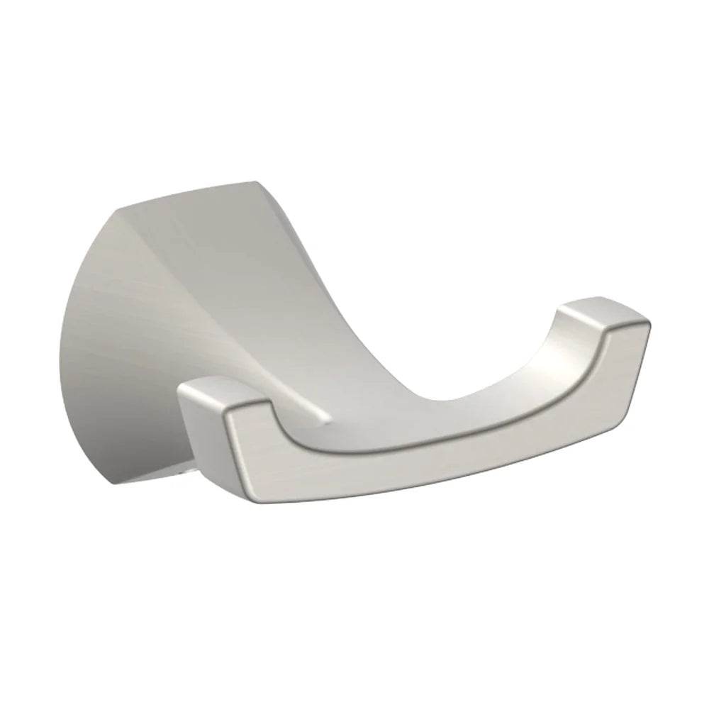 3-Piece Bathroom Hardware Set Satin Nickel Toilet Paper Holder Robe Hooks Wall-Mounted Easy Installation Durable Zinc Alloy Rust - Loft&Timber