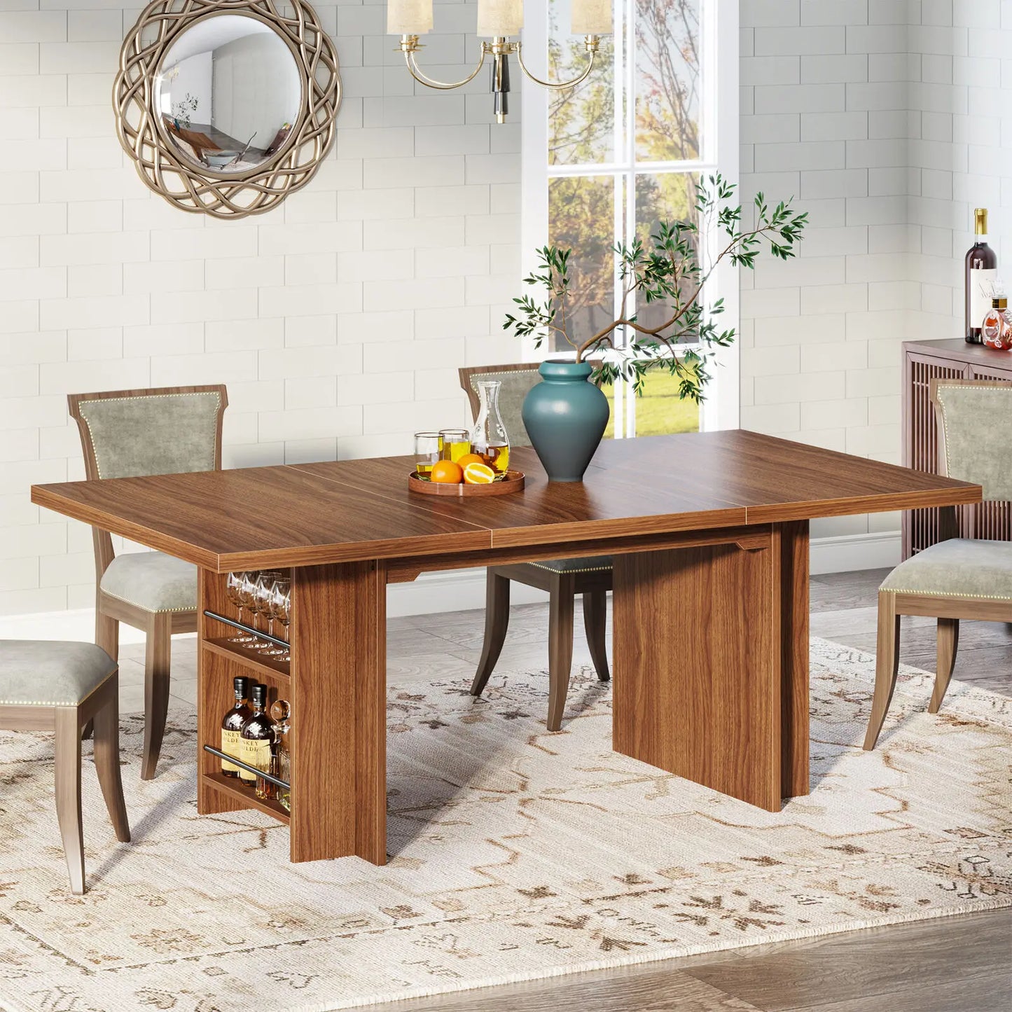63" Rectangular Dining Table with Storage - Loft&Timber