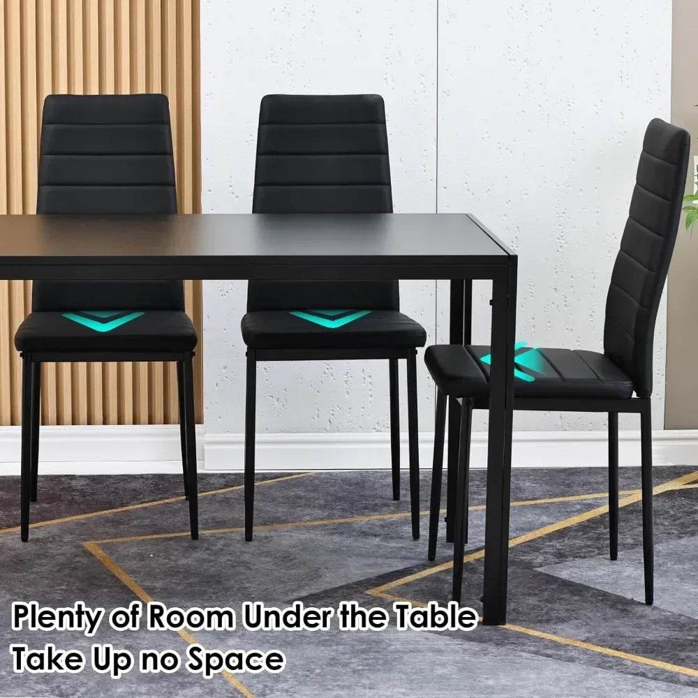 5-Piece Dining Table Set, Kitchen and Chairs for 4 - Loft&Timber
