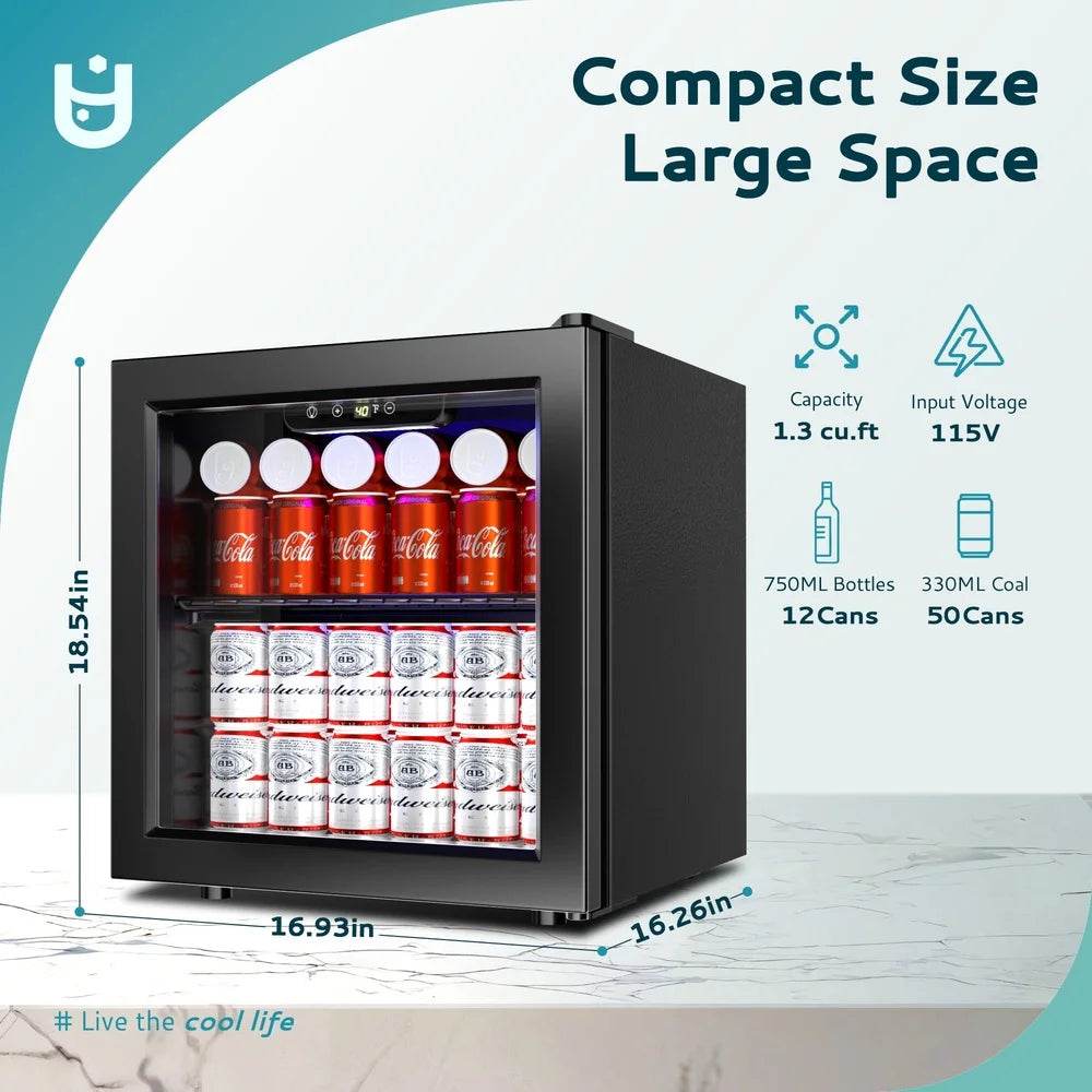 50 Can Mini Beverage Refrigerator Cooler - Loft&Timber