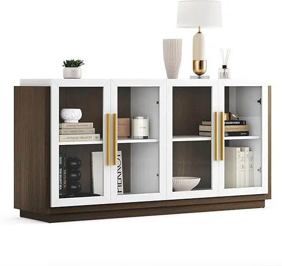 Sideboard Cabinet, Modern Wood & Glass - Loft&Timber