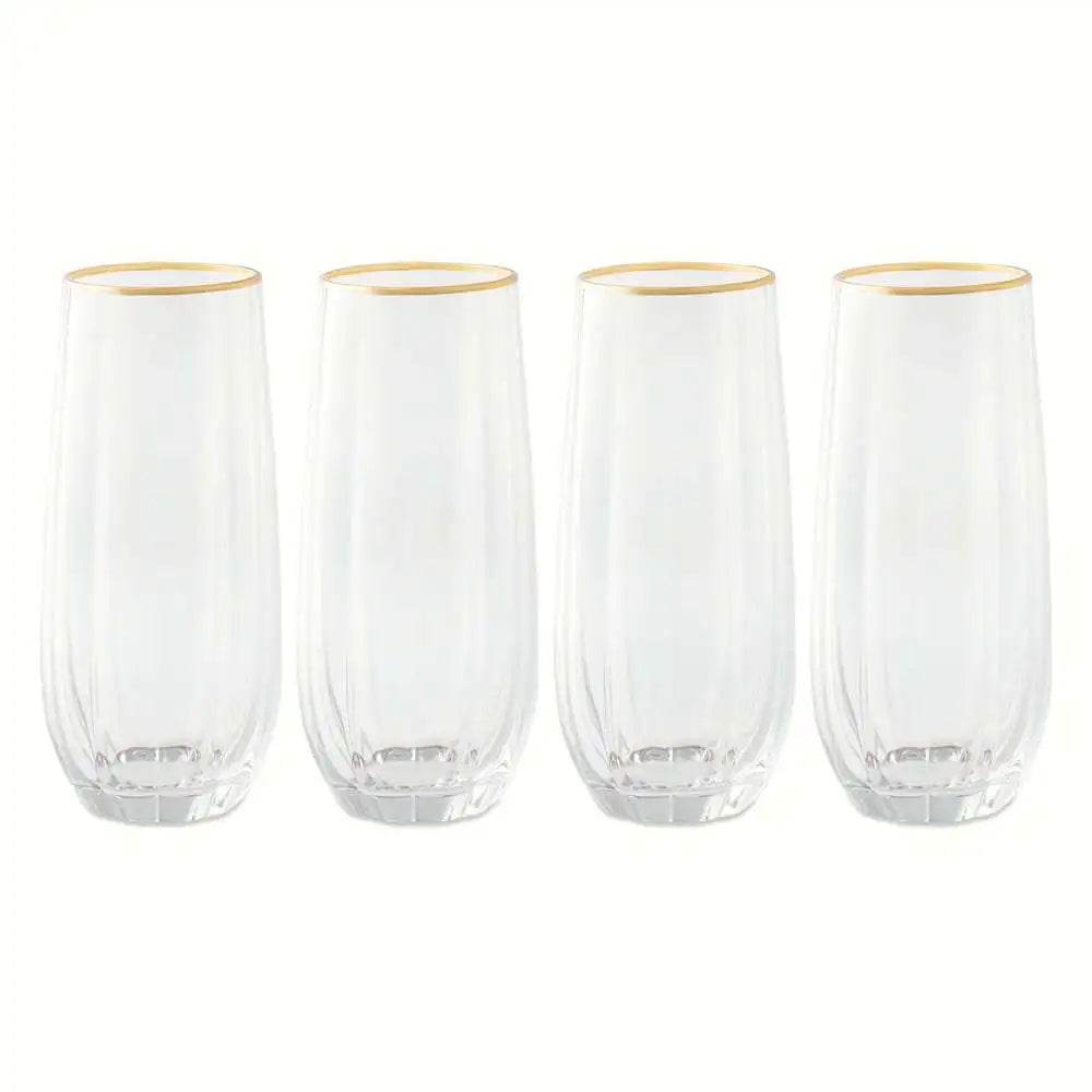 4-Piece Scalloped Stemless Flute Sets - Loft&Timber