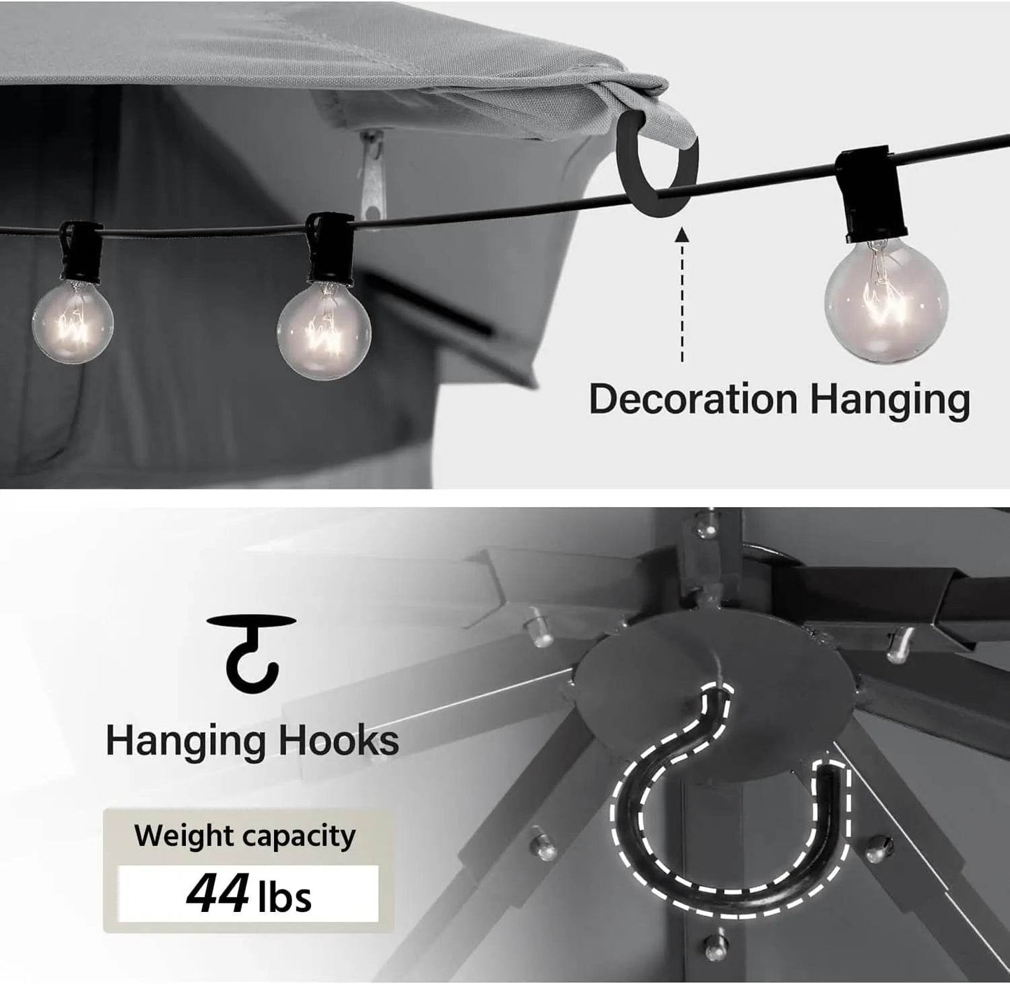 LAUSAINT HOME Outdoor Patio Gazebo 10'x13' with Expansion Bolts - Loft&Timber