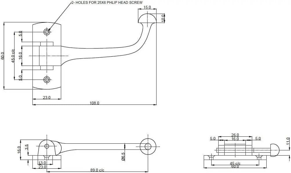 Utility Swivel Hook, Matte Black Finish - Loft&Timber