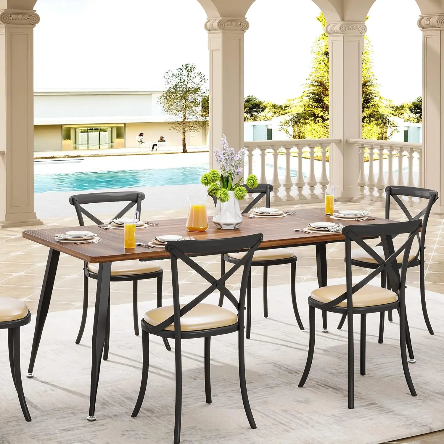 70.9" Large Dining Table for 6 to 8 - Loft&Timber