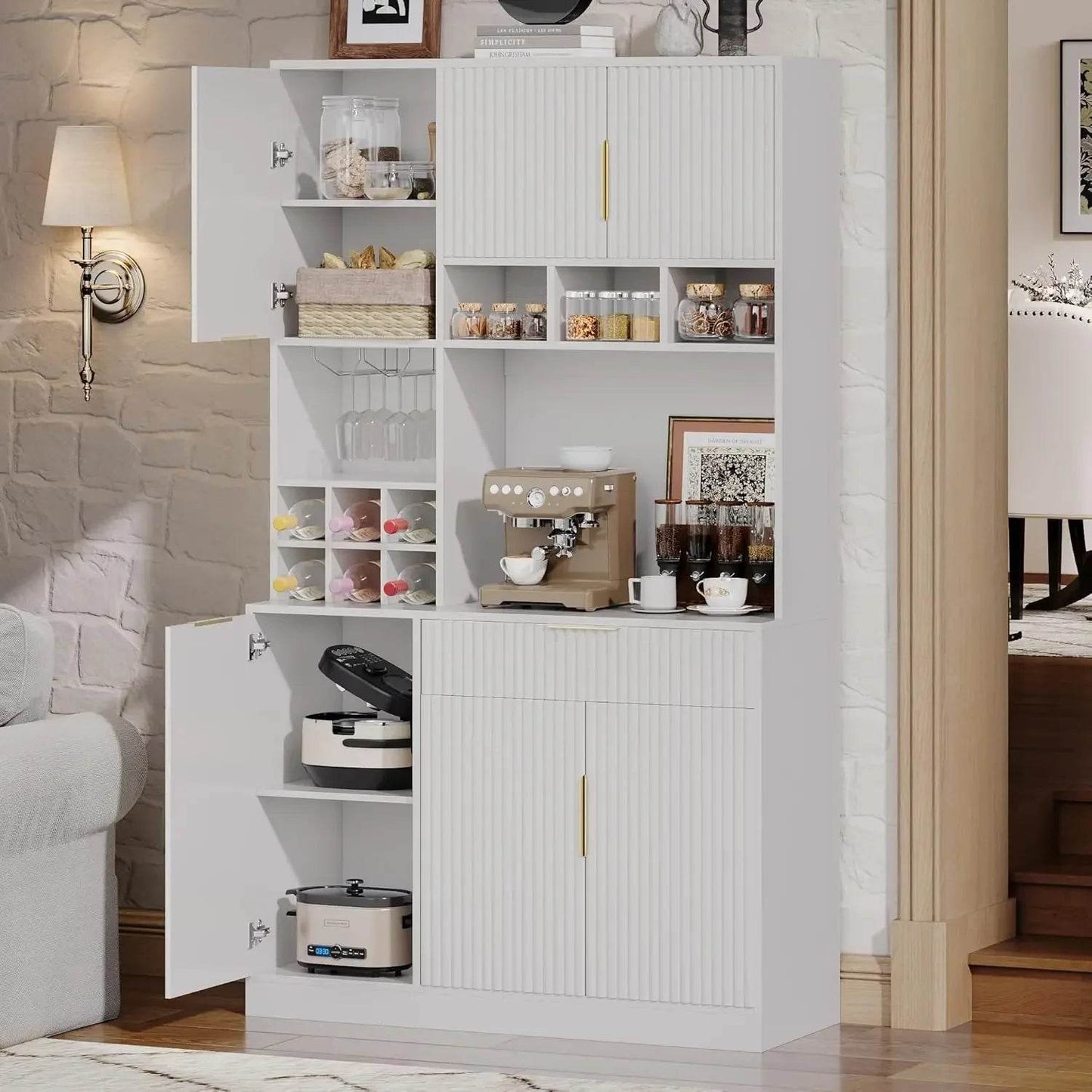71” Kitchen Pantry Storage Cabinet - Loft&Timber