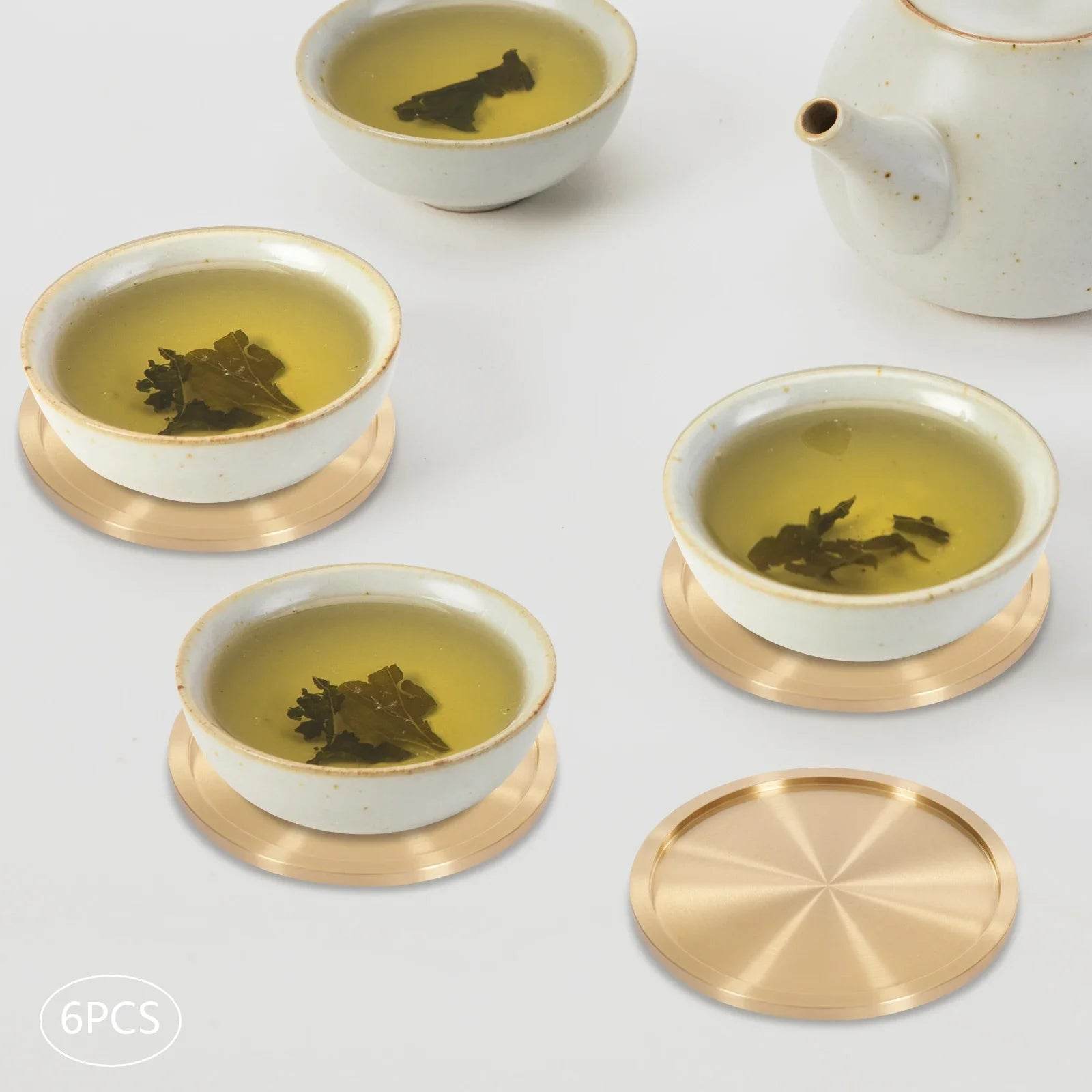 Heavy Brass Coasters for Drinks 6-Pack - Loft&Timber