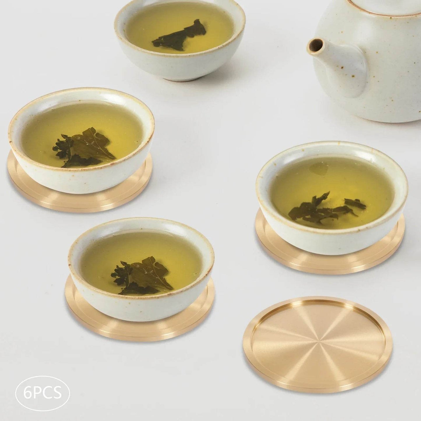 Heavy Brass Coasters for Drinks 6-Pack - Loft&Timber