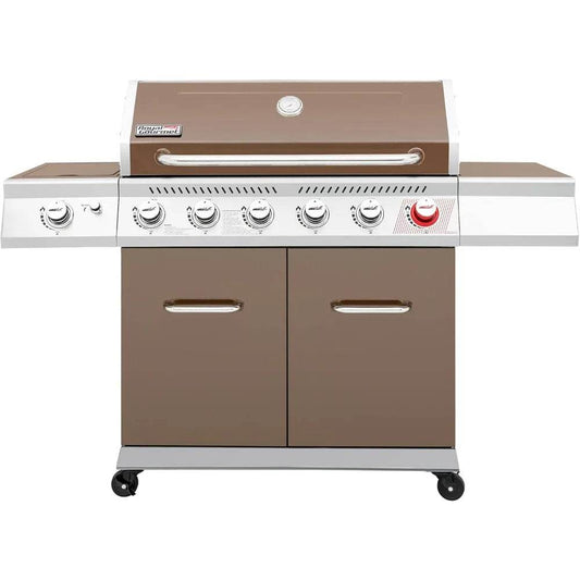 6-Burner Propane Gas Grill with Sear and Side Burners, 74,000 BTUs - Loft&Timber